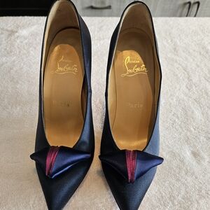 Christian Louboutin Women's Black Satin Heels